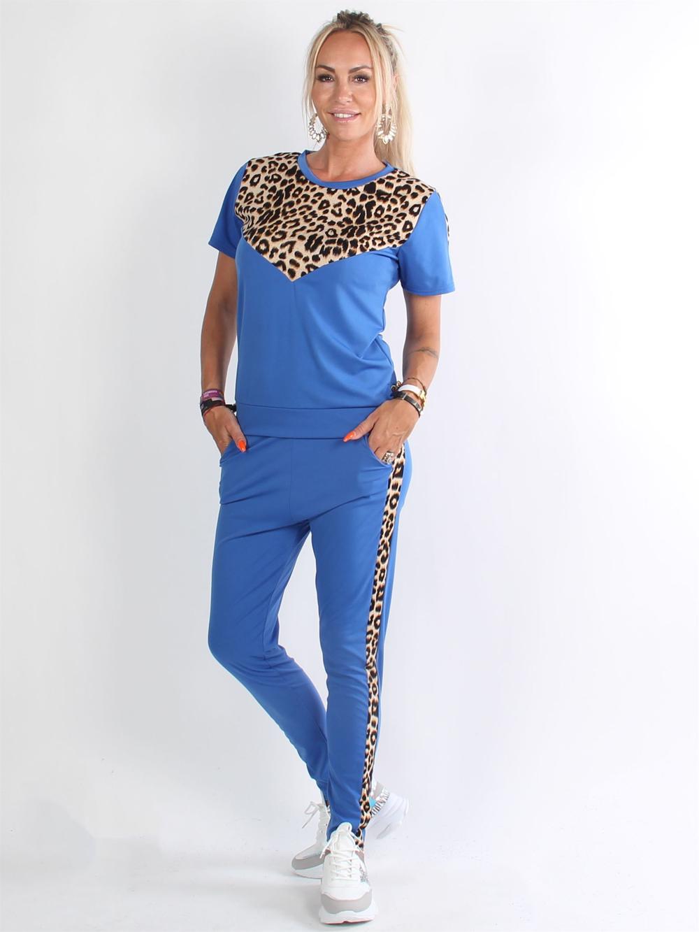 Puk - Svart joggingdräkt med coola leoparddetaljer